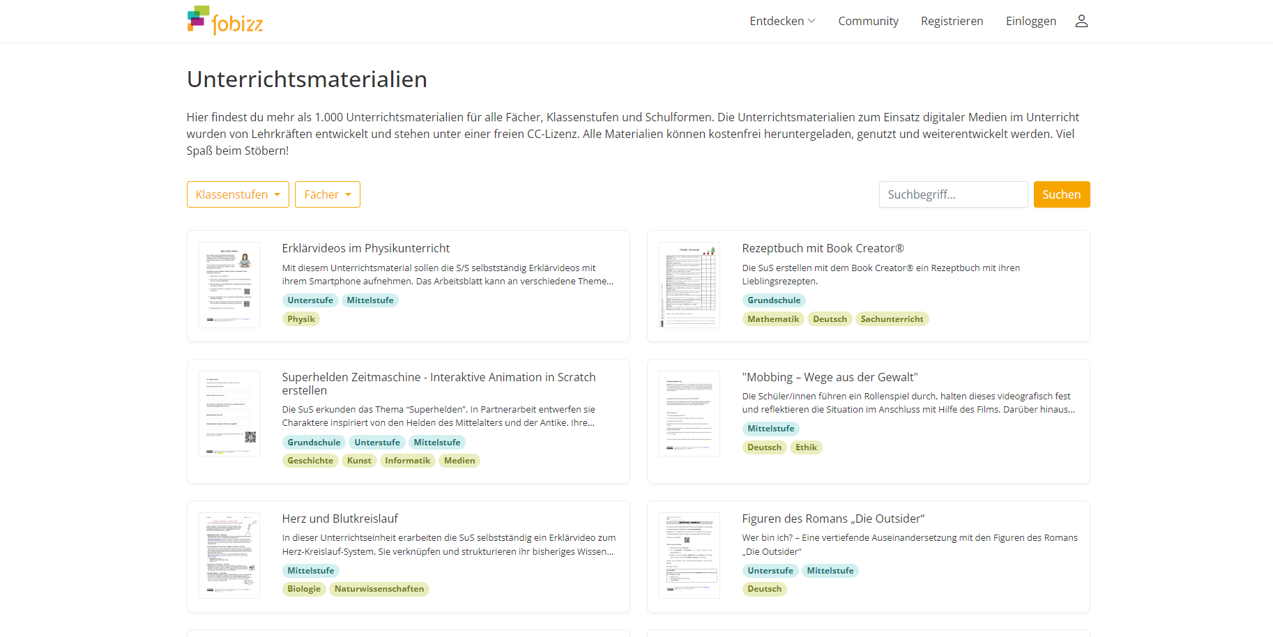 Unterrichtsmaterialien Von Fobizz – Schooltools