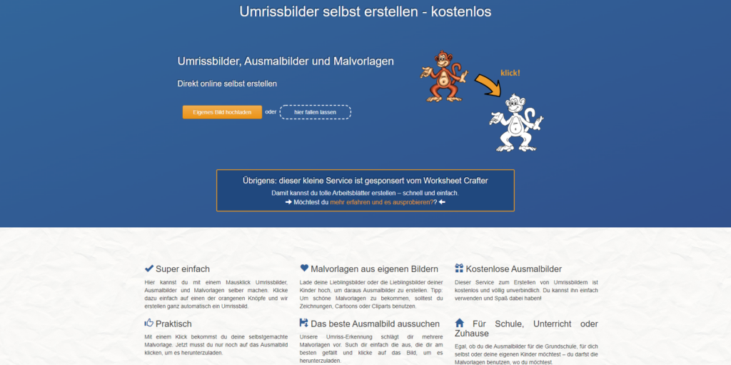 Der Screenshot Umrissbild.de führt zur Webseite http://www.umrissbilder.de/