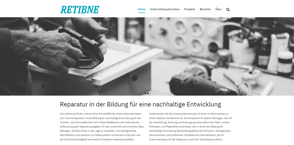 Der Screenshot Retibne führt zur Webseite http://retibne.de/